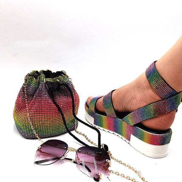 sandals sequined strap and matched embellished bucket bag rainbow glitter women platform shoes summer femmes chaussures 230303, Black
sandals sequined strap and matched embellished bucket bag rainbow glitter women platform shoes summer femmes chaussures 230303, Black
