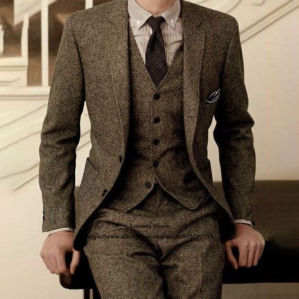 men's suits blazers vintage winter wool tweed men suits for groom wedding party tuxedo 3 piece jacket vest pants set business blazer co, White;black
men's suits blazers vintage winter wool tweed men suits for groom wedding party tuxedo 3 piece jacket vest pants set business blazer co, White;black