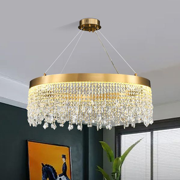 nordic k9 crystal chandelier living room luxury hanging lamp gold led circle ceiling pendant light design lustre home decor
nordic k9 crystal chandelier living room luxury hanging lamp gold led circle ceiling pendant light design lustre home decor