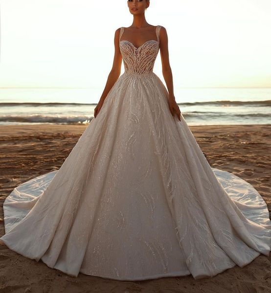luxury ball gown wedding dresses sleeveless v neck straps 3d lace sequins appliques beaded ruffles diamonds bridal gowns plus size custom ma, White
luxury ball gown wedding dresses sleeveless v neck straps 3d lace sequins appliques beaded ruffles diamonds bridal gowns plus size custom ma, White