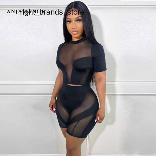 women's two piece pants anjamanor sheer mesh insert black two piece set women crop and shorts matching sets club outfits summer 0303v23, White
women's two piece pants anjamanor sheer mesh insert black two piece set women crop and shorts matching sets club outfits summer 0303v23, White