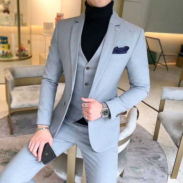 men's suits blazers terno masculino plus size 5xl luxury plaid formal mens dress suits office men suits slim plaid tuxedo men suits 3 p, White;black
men's suits blazers terno masculino plus size 5xl luxury plaid formal mens dress suits office men suits slim plaid tuxedo men suits 3 p, White;black
