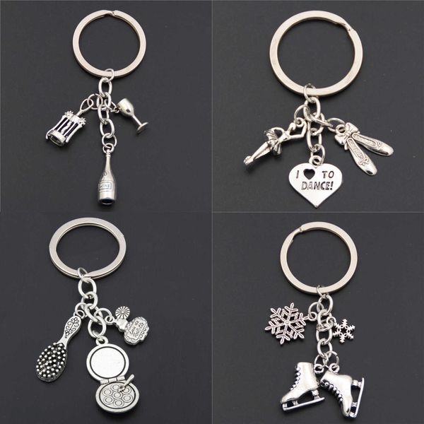key rings 1pc l love to dance keychains skating shoes charms makeup pendant wine keyring for women tennis jewelry r230301, Slivery;golden
key rings 1pc l love to dance keychains skating shoes charms makeup pendant wine keyring for women tennis jewelry r230301, Slivery;golden