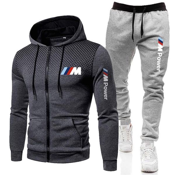 men's suit hoodie sweatpants sports zipper sweatshirt set bmw 2-piece sportswear brand clothing305g, Black
men's suit hoodie sweatpants sports zipper sweatshirt set bmw 2-piece sportswear brand clothing305g, Black