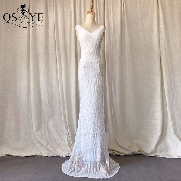 qsyye scales lace white mermaid wedding dresses colorful fade sequin v neck bridal gown sleeveless bride dress fit wedding chic marriage gow
qsyye scales lace white mermaid wedding dresses colorful fade sequin v neck bridal gown sleeveless bride dress fit wedding chic marriage gow