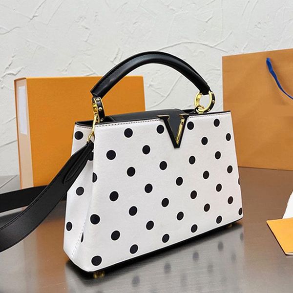 capucines handbags purse lady tote shopping bag cowhide leather circular dot pattern metal bottom nail detachable strap fashion crossbody ba
capucines handbags purse lady tote shopping bag cowhide leather circular dot pattern metal bottom nail detachable strap fashion crossbody ba