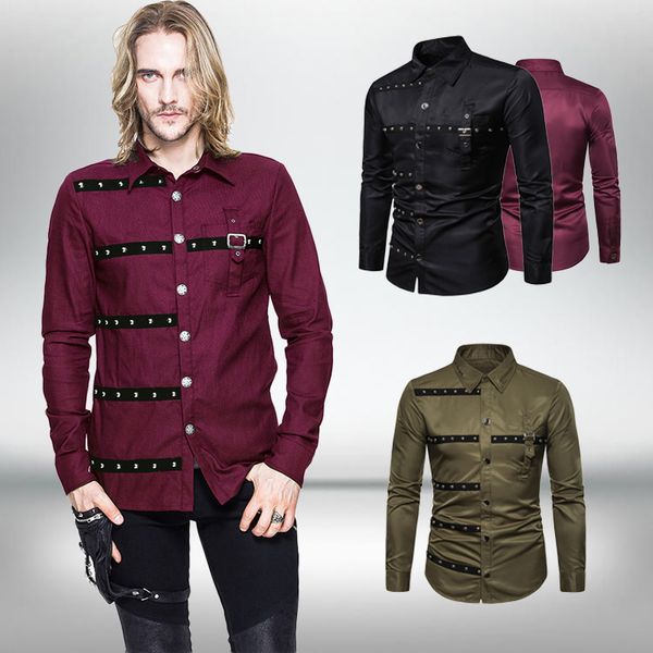 men's polos men gothic shirt camisas individuality fashion plaid longsleeved male casual 230303, White;black
men's polos men gothic shirt camisas individuality fashion plaid longsleeved male casual 230303, White;black