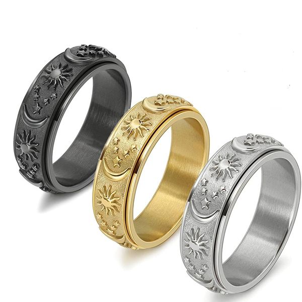 titanium steel spinner rings moon star fidget ring stress relieving anxiety ring engagement wedding promise band for women men size 5-12, Golden;silver
titanium steel spinner rings moon star fidget ring stress relieving anxiety ring engagement wedding promise band for women men size 5-12, Golden;silver