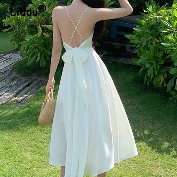 casual dresses 2022 spring summer backless waist bow french long white suspender dress v neck beach style satin dress vacation style dress z, Black;gray
casual dresses 2022 spring summer backless waist bow french long white suspender dress v neck beach style satin dress vacation style dress z, Black;gray