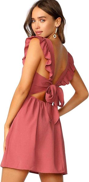women's dresse backless skirt s ladies lace dresses tie back ruffle strap line fit short dresskayf, White;black
women's dresse backless skirt s ladies lace dresses tie back ruffle strap line fit short dresskayf, White;black
