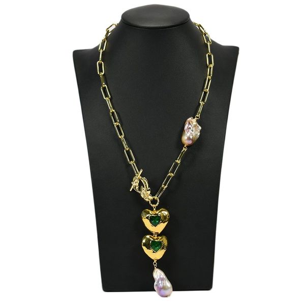cultured purple keshi pearl pendant green crystal heart shaped gold plated beads fashion chain necklace pendant lady gifts, Silver
cultured purple keshi pearl pendant green crystal heart shaped gold plated beads fashion chain necklace pendant lady gifts, Silver