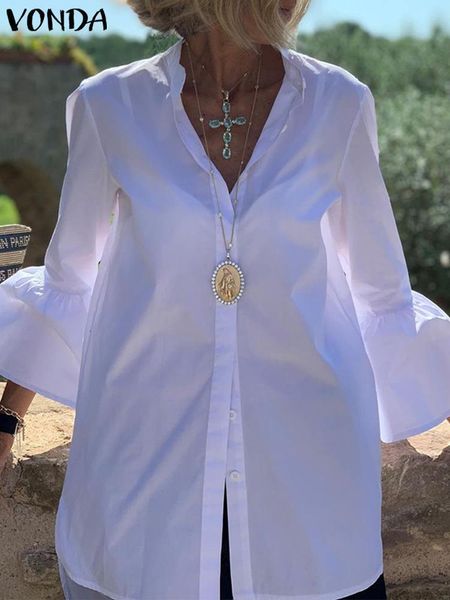 womens blouses shirts vonda white summer women elegant solid flare sleeve blouse fashion v neck office tunic femininas blusas 230303
womens blouses shirts vonda white summer women elegant solid flare sleeve blouse fashion v neck office tunic femininas blusas 230303