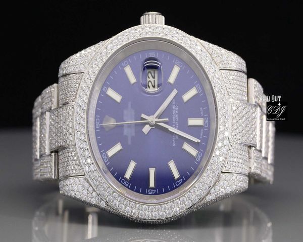 stylish custom hip hop dign blue dial stainls steel iced out moissanite diamonds watch high-quality rapper jewelry, Silver
stylish custom hip hop dign blue dial stainls steel iced out moissanite diamonds watch high-quality rapper jewelry, Silver