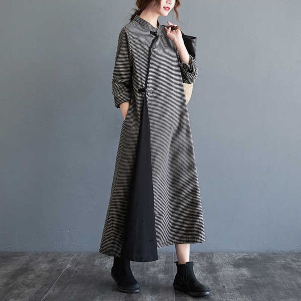 casual dresses 2023 new arrival plaid buckle vintage chinese style spring dress cheongsam cotton linen patchwork women casual midi autumn dr, Black;gray
casual dresses 2023 new arrival plaid buckle vintage chinese style spring dress cheongsam cotton linen patchwork women casual midi autumn dr, Black;gray