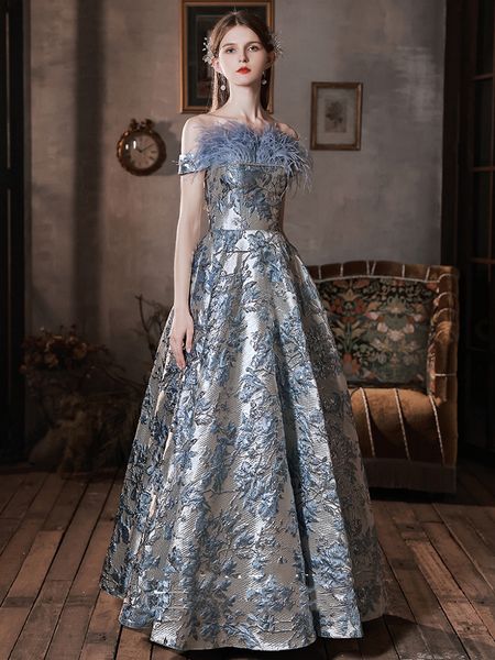 jacquard satin evening dress printed feather strapless elegant off shoulder haze blue luxury celebrity engagement formal gowns, Black;red
jacquard satin evening dress printed feather strapless elegant off shoulder haze blue luxury celebrity engagement formal gowns, Black;red