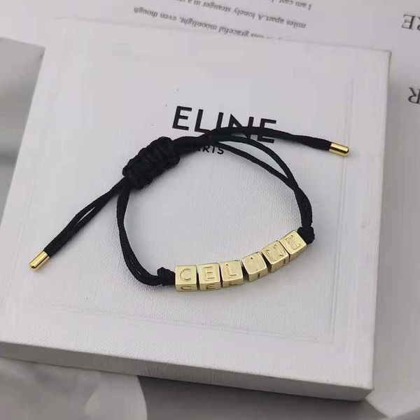 saijia square letter celi black rope bracelet high sense temperament smooth simple geometric, Golden
saijia square letter celi black rope bracelet high sense temperament smooth simple geometric, Golden