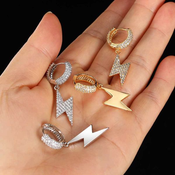 jewelry earring dangle chandelier hip-hop ring earrings lightning earrings micro-set zircon personality trendy hiphop earrings for men and w, Silver
jewelry earring dangle chandelier hip-hop ring earrings lightning earrings micro-set zircon personality trendy hiphop earrings for men and w, Silver