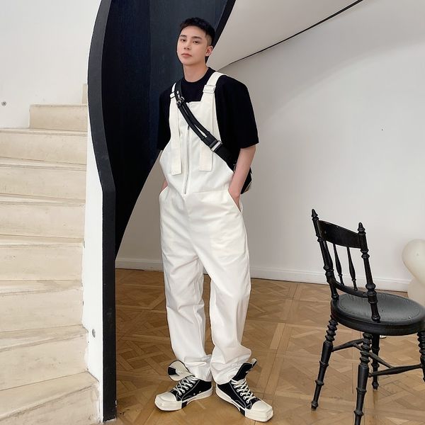 men's pants loose casual overalls men korean japan streetwear fashion black white bib pant male cargo jumpsuit trousers 230303
men's pants loose casual overalls men korean japan streetwear fashion black white bib pant male cargo jumpsuit trousers 230303