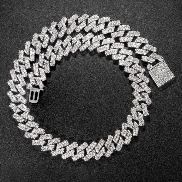 men's and women's diamond set zircon chain 20mm gold hip hop cuban chain bracelet necklace, Silver
men's and women's diamond set zircon chain 20mm gold hip hop cuban chain bracelet necklace, Silver