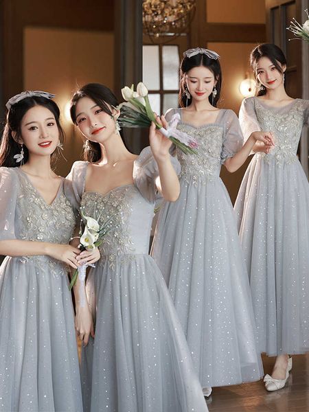 women's clothing runway dresses grey bridmaid female 2023 spring and summer high grade light luxury small people can wear sisters', Black;gray
women's clothing runway dresses grey bridmaid female 2023 spring and summer high grade light luxury small people can wear sisters', Black;gray