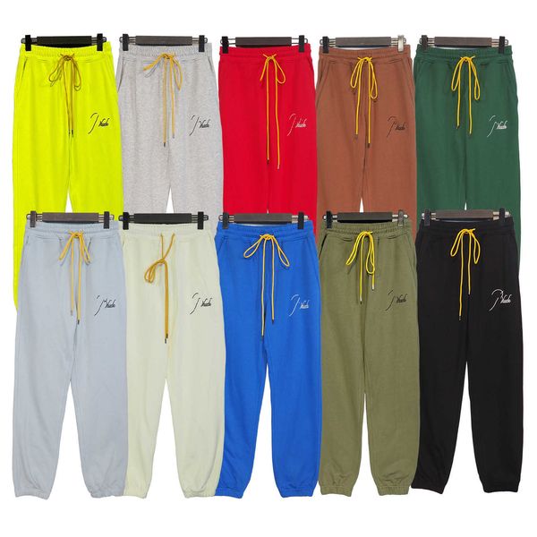 high version rhude autumn winter high street drawstring letter embroidery casual pants, Black;white
high version rhude autumn winter high street drawstring letter embroidery casual pants, Black;white