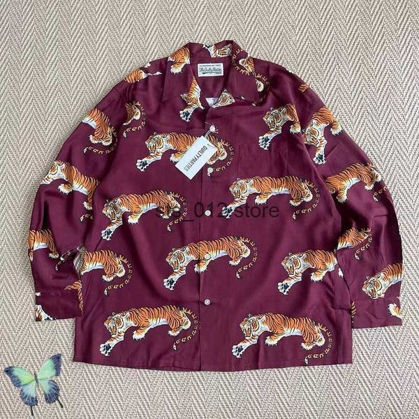men's casual shirts wacko maria full funny tiger print hawaii casual long sleeve shirt t230303, White;black
men's casual shirts wacko maria full funny tiger print hawaii casual long sleeve shirt t230303, White;black
