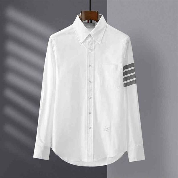 tb thom brand men shirt cotton grey striped casual blouse oxford fabric long sleeve korean fashion original label2992, White;black
tb thom brand men shirt cotton grey striped casual blouse oxford fabric long sleeve korean fashion original label2992, White;black