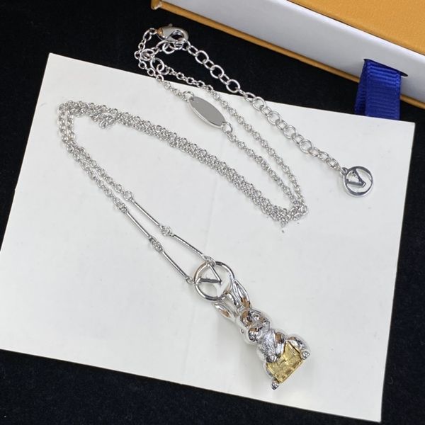 brand necklace lovely bear pendant necklace designer double letter chain necklace girl collar choke statement necklace jewelry, Silver
brand necklace lovely bear pendant necklace designer double letter chain necklace girl collar choke statement necklace jewelry, Silver