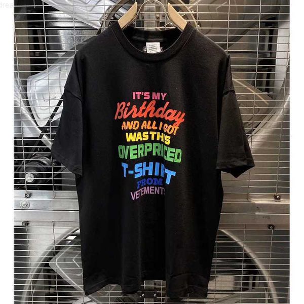 2023 new vetements t shirt men women 1 1 rainbow colorful letters print my birthday loose vetements short sleeve tee 0304, White;black
2023 new vetements t shirt men women 1 1 rainbow colorful letters print my birthday loose vetements short sleeve tee 0304, White;black