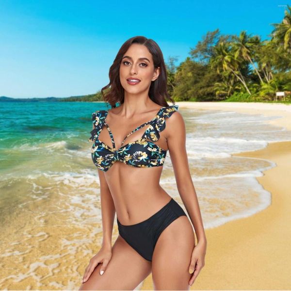 women's swimwear split swimsuit summer fashion girls print bikini sets beachwear solid vacation, White;black
women's swimwear split swimsuit summer fashion girls print bikini sets beachwear solid vacation, White;black