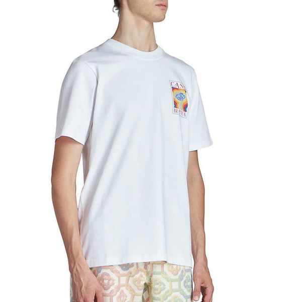 casablanca designer classic fashion cotton t shirt rainbow mushroom men and women loose versatile short-sleevet tee, White;black
casablanca designer classic fashion cotton t shirt rainbow mushroom men and women loose versatile short-sleevet tee, White;black