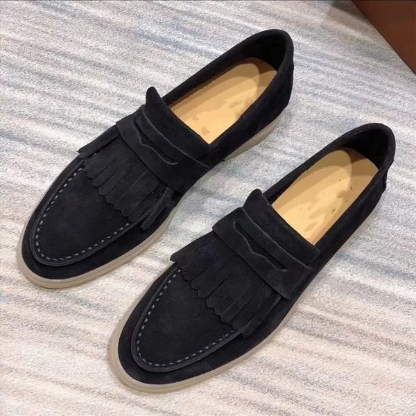 brand loro suede shoes summer charms embellished walk suede loafers couple genuine mens womens leather casual slip on flats for men women fl, Black
brand loro suede shoes summer charms embellished walk suede loafers couple genuine mens womens leather casual slip on flats for men women fl, Black