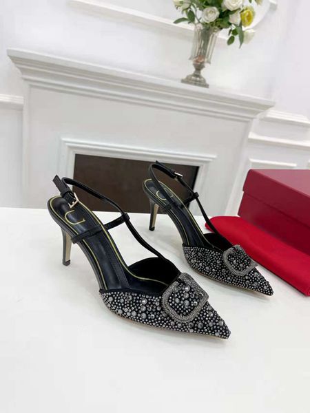 stiletto lambskin leather heels shoes stud buckle embellished heel slip on pointed toes luxury designers dress shoe for women factory footwe, Black
stiletto lambskin leather heels shoes stud buckle embellished heel slip on pointed toes luxury designers dress shoe for women factory footwe, Black