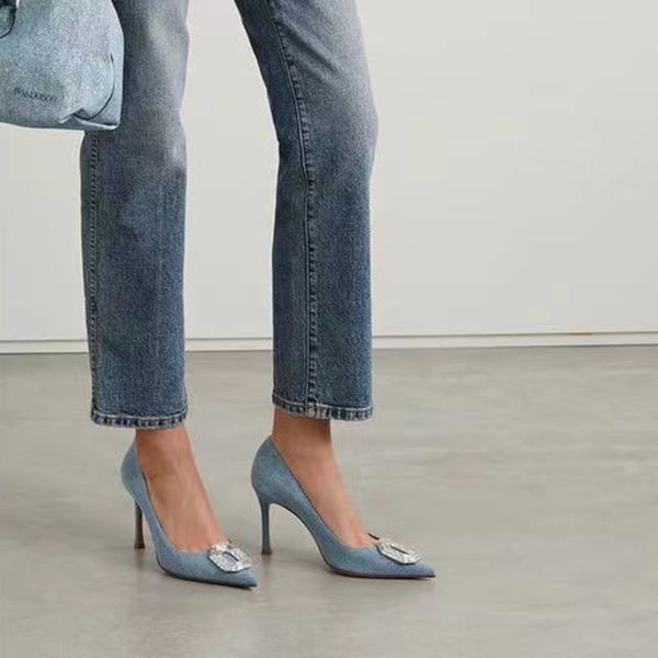 amina muaddi new begum shoes crystal-embellished denim high heels pumps for women 105mm luxurys designers dress shoe evening heeled factory, Black
amina muaddi new begum shoes crystal-embellished denim high heels pumps for women 105mm luxurys designers dress shoe evening heeled factory, Black