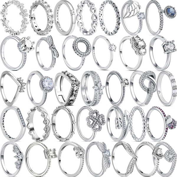 925 silver women fit pandora ring original heart crown fashion rings new spring flower bow feather crown clover sparkling, Slivery;golden
925 silver women fit pandora ring original heart crown fashion rings new spring flower bow feather crown clover sparkling, Slivery;golden