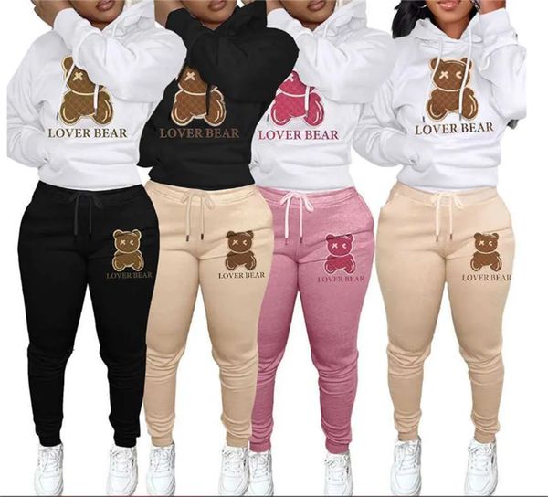women tracksuits two piece set designer plush thickened hooded bear pattern sweater trousers casual sports sweatshirt pants gym outfits muje, Gray
women tracksuits two piece set designer plush thickened hooded bear pattern sweater trousers casual sports sweatshirt pants gym outfits muje, Gray