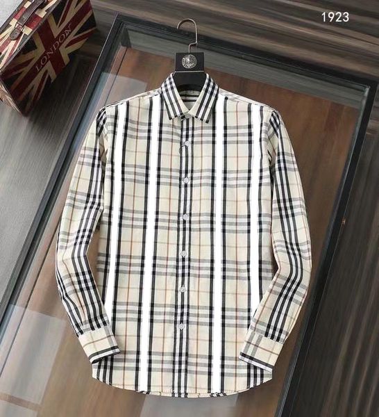 men's shirt designer brand spring and autumn new men's plaid shirt fashionable and generous european and american business office, White;black
men's shirt designer brand spring and autumn new men's plaid shirt fashionable and generous european and american business office, White;black