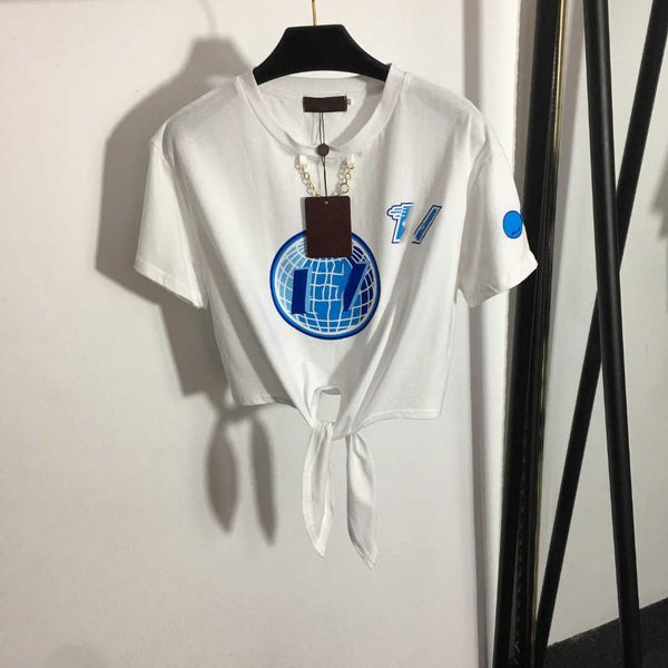 23ss women t-shirts designer brand chain waist tuck pure cotton short-sleeved round neck t-shirt womens clothing, White
23ss women t-shirts designer brand chain waist tuck pure cotton short-sleeved round neck t-shirt womens clothing, White