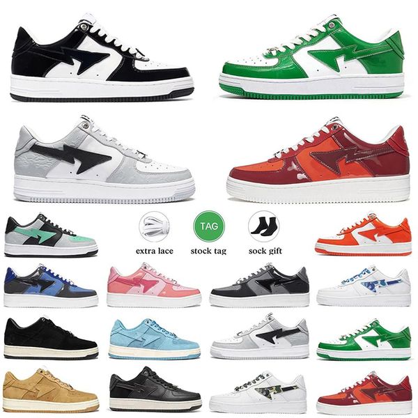 2023 bapestas baped designer casual shoes platform sneakers sk8 sta patent leather green black white plate-forme for men women trainers jogg
2023 bapestas baped designer casual shoes platform sneakers sk8 sta patent leather green black white plate-forme for men women trainers jogg