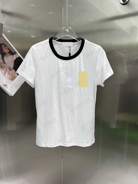 summer t-shirts spliced crew neck design short sleeve pullover t-shirt chest metal logo decoration simple designer joker women graphic t-sh, White
summer t-shirts spliced crew neck design short sleeve pullover t-shirt chest metal logo decoration simple designer joker women graphic t-sh, White