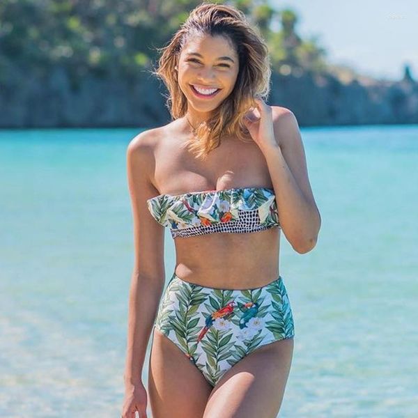 women's swimwear european and american two pieces swimsuit bikini bra ruffle leaf bird print high waist beach wear pants 2023 wisuwore, White;black
women's swimwear european and american two pieces swimsuit bikini bra ruffle leaf bird print high waist beach wear pants 2023 wisuwore, White;black