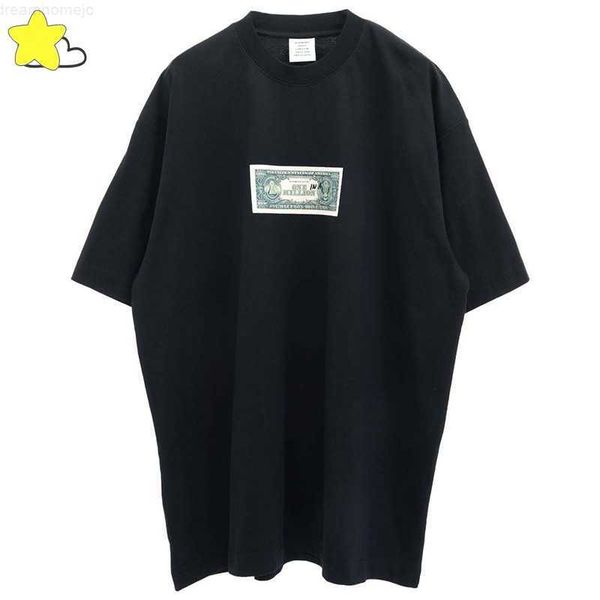 high street banknote printing vtm tee back small embroidered vetements t shirt men women cotton black white 0304, White;black
high street banknote printing vtm tee back small embroidered vetements t shirt men women cotton black white 0304, White;black