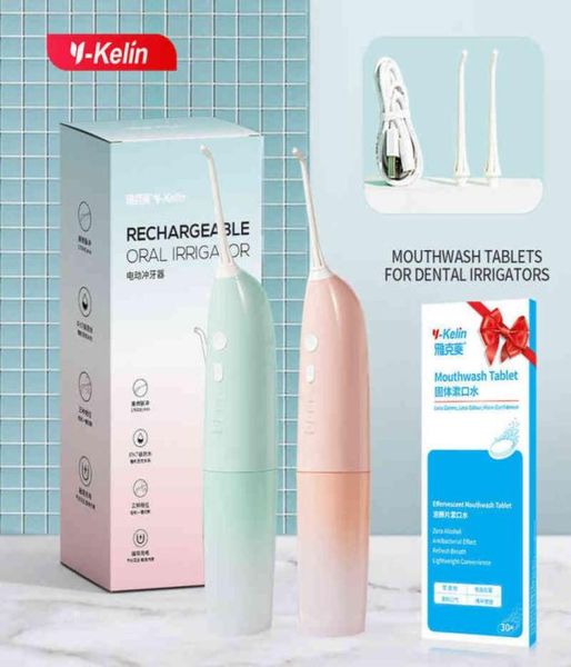 dental irrigator with special cleaning 30 tablets electric flushing device orthodontic flossing portable automatic household 05056435181