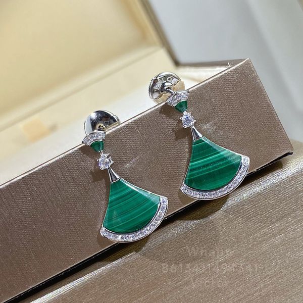 buigari small skirt series designer dangle earrings for woman natural malachite highest counter quality jewelry classic style anniversary gi, White
buigari small skirt series designer dangle earrings for woman natural malachite highest counter quality jewelry classic style anniversary gi, White