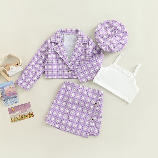 clothing sets 37y kids girls autumn clothes set 4pcs baby long sleeve plaid blazer vest buttons skirt beret hat children outfits 230303, White
clothing sets 37y kids girls autumn clothes set 4pcs baby long sleeve plaid blazer vest buttons skirt beret hat children outfits 230303, White