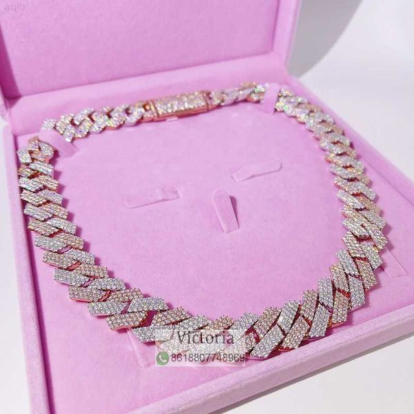 hip hop iced out 20mm 3 rows rose gold 2 tone vvs moissanite cuban link chain rose gold, Silver
hip hop iced out 20mm 3 rows rose gold 2 tone vvs moissanite cuban link chain rose gold, Silver
