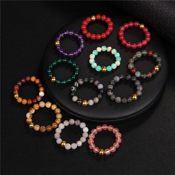 natural stone cluster beaded rings for women men turquois amethysts moonstone handmade wedding party finger ring, Golden;silver
natural stone cluster beaded rings for women men turquois amethysts moonstone handmade wedding party finger ring, Golden;silver
