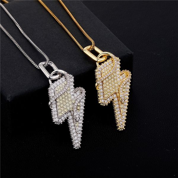 men hip hop lightning pendant necklace full zircon choker necklaces temperament trend jewelry accessories, Silver
men hip hop lightning pendant necklace full zircon choker necklaces temperament trend jewelry accessories, Silver