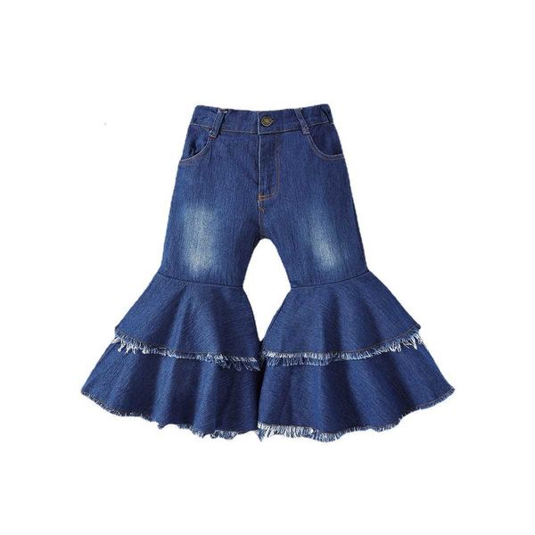 chil1en's clothing spring and autumn style foreign style chil1en's double-layer raw edge jeans girls' versatile denim flared, Blue
chil1en's clothing spring and autumn style foreign style chil1en's double-layer raw edge jeans girls' versatile denim flared, Blue