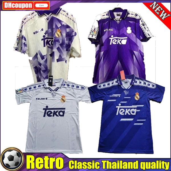 94 95 96 97 retro real soccer jerseys redondo madrid #7 raul #9 zamorano home white away blue football shirts vintage maglia football jersey, Black;yellow
94 95 96 97 retro real soccer jerseys redondo madrid #7 raul #9 zamorano home white away blue football shirts vintage maglia football jersey, Black;yellow